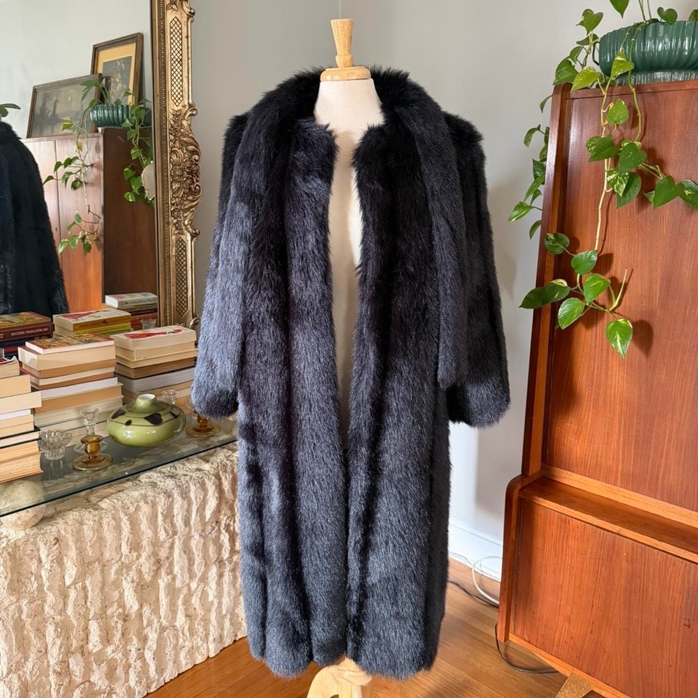 Long Black Faux Fur Coat